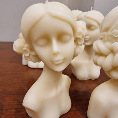 rose girl candle, sculpture candle