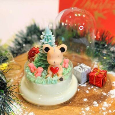 Christmas Teddy Candle