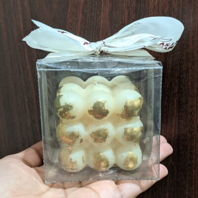 Bubble Candle with Gold Leaf, sculpture candle
