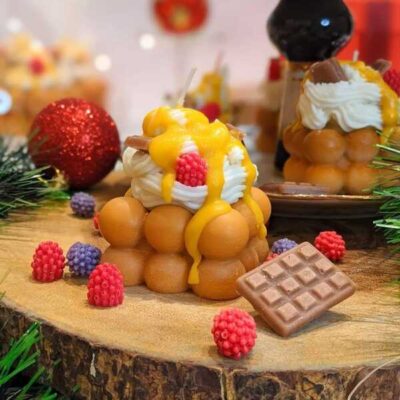 Bubble Waffle Candle, food candle, realistic candle