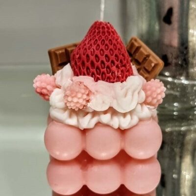 Strawberry Waffle Candle food candle, realistic candle