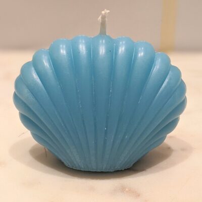 sea shell candle blue, sculpture candle