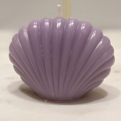 sea shell candle mauve, sculpture candle