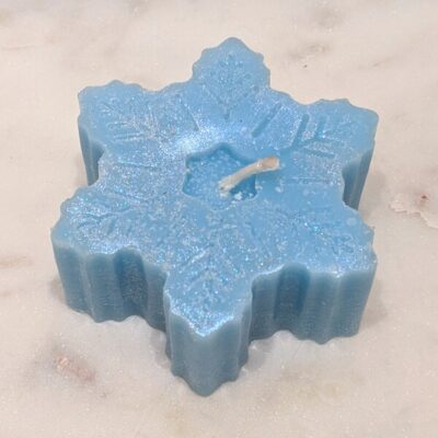 snowflake candle, christmas candle