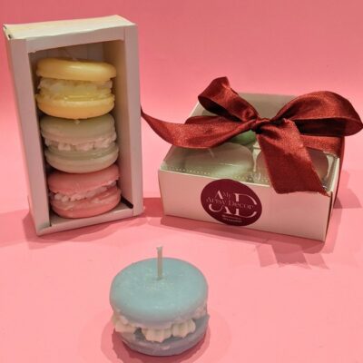 4 Macaron Candles, food candles, realistic candles