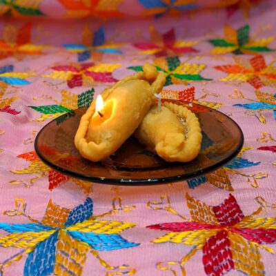 Gujiya candle, food candle, realistic candle