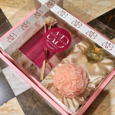 Personalised Rose Quartz Photo Frame, Reed Diffuser, Ball of Roses Gift Set