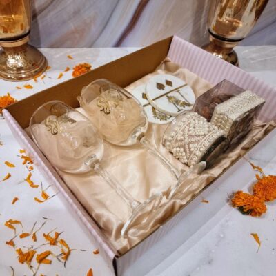 Personalised Wine Glasses, Marble Coasters, Pearl Jar Candle