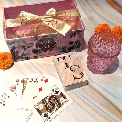 Personalised Playing Cards and Tealight Holder