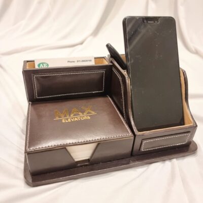 Personalised Multiutility Leather Desk Organiser