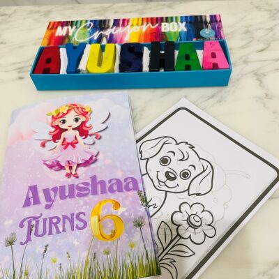 Personalised Name Crayons and Colouring Artbook